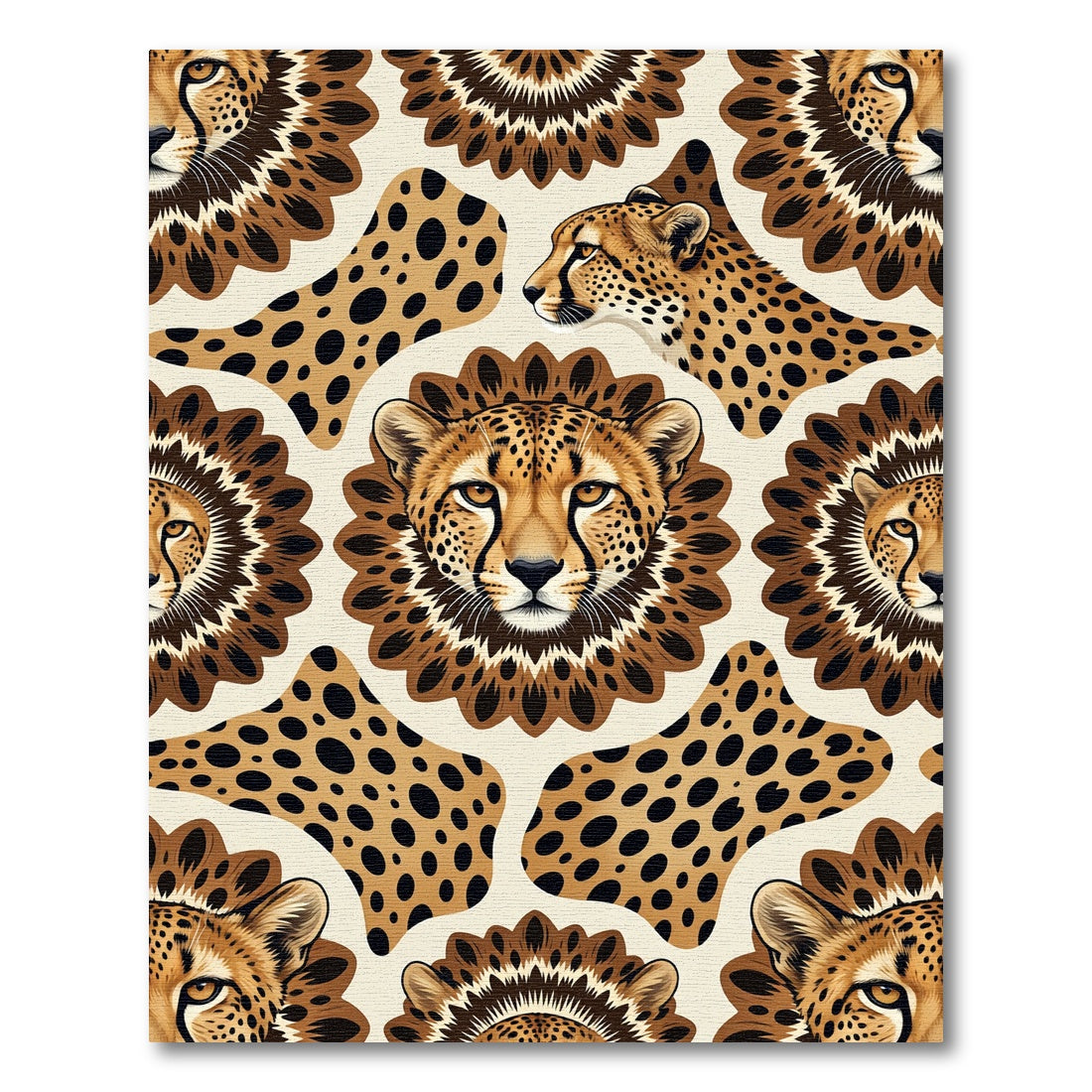 Exotic Cheetah Mane Leopard Spots Rug
