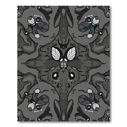 Gothic Gray Creature Abstract Rug