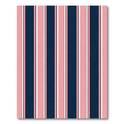 Navy Pink White Vertical Stripe Rug