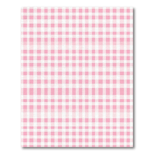 Pink White Gingham Checkered Rug