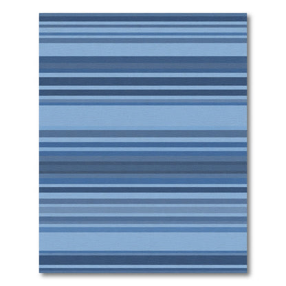 Cool Blue Horizontal Stripe Rug
