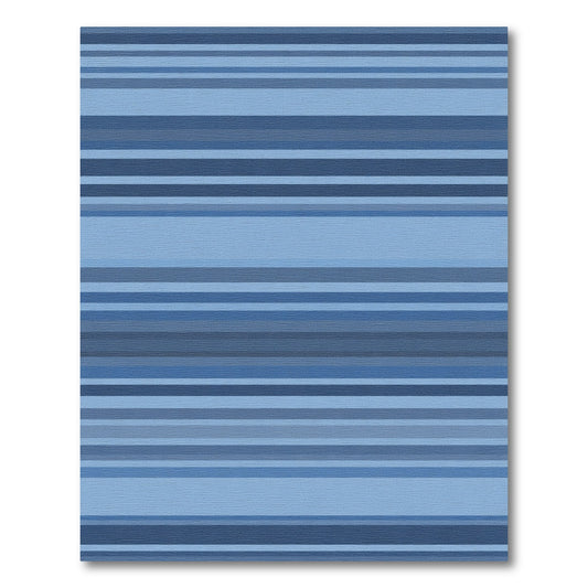 Cool Blue Horizontal Stripe Rug