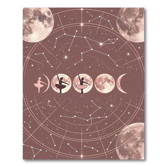 Celestial Ballerina Moon Phase Rug