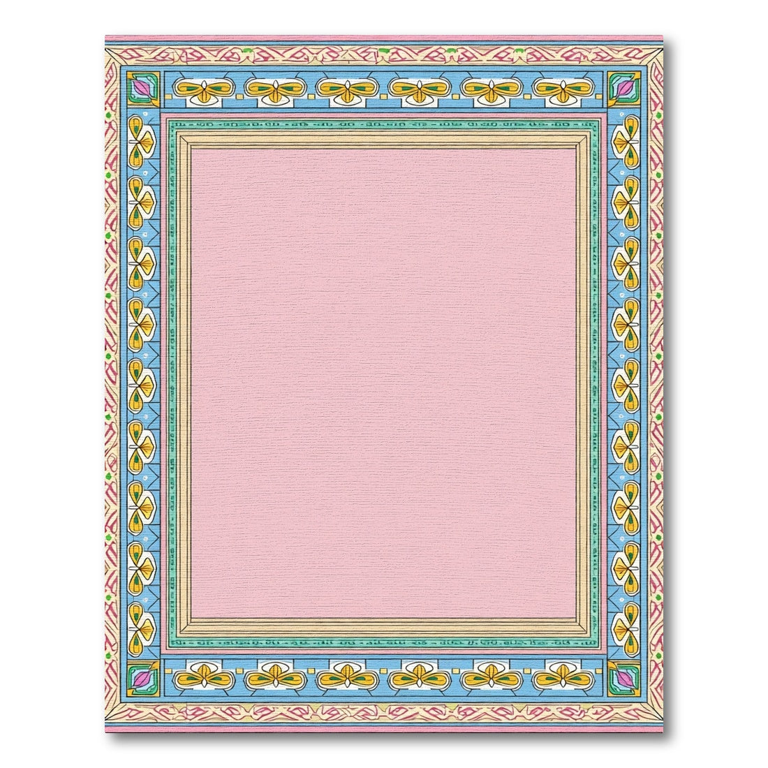 Pastel Pink Butterfly Border Rug
