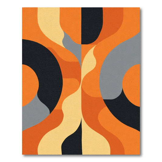 Bold Orange Abstract Curves Rug