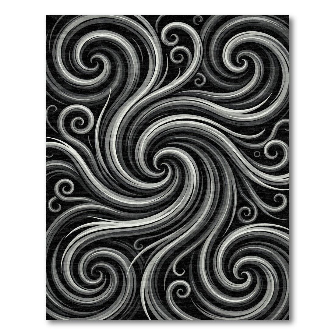 Monochromatic Swirl Abstract Motion Rug