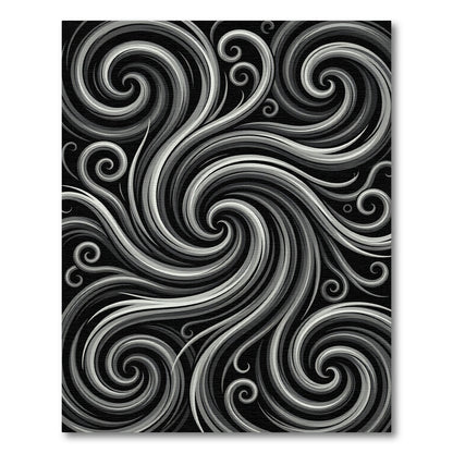 Monochromatic Swirl Abstract Motion Rug