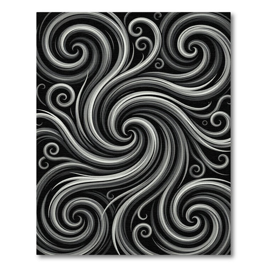 Monochromatic Swirl Abstract Motion Rug