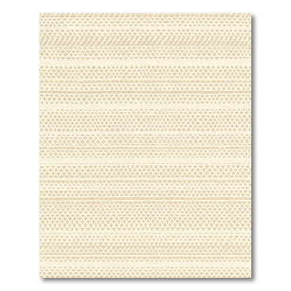 Textured Beige Horizontal Stripe Rug