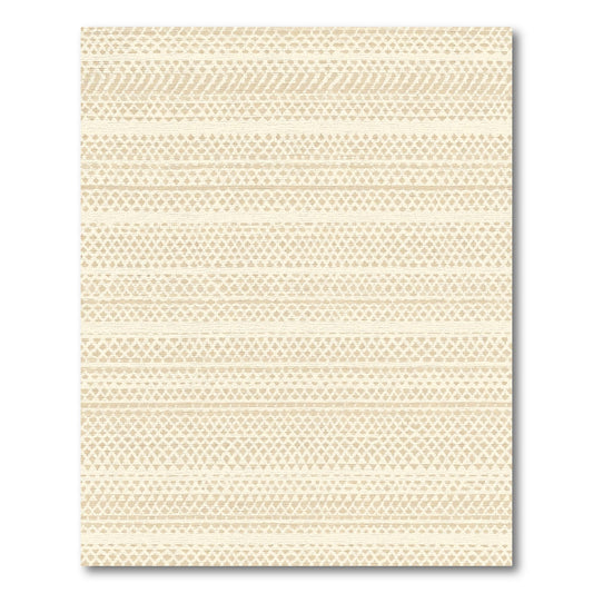 Textured Beige Horizontal Stripe Rug