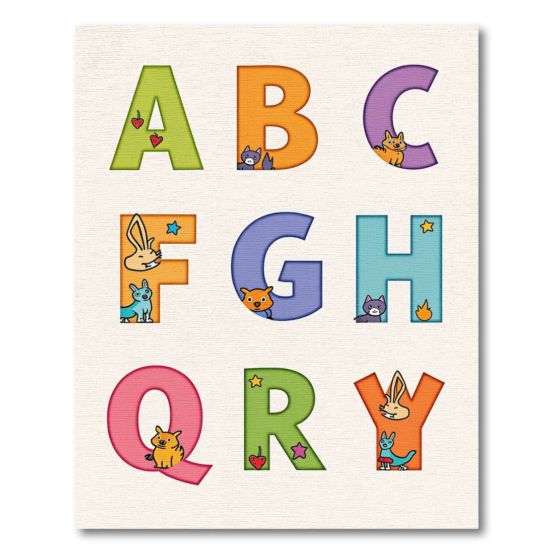 Whimsical Letters With Animals And Fruit Rug