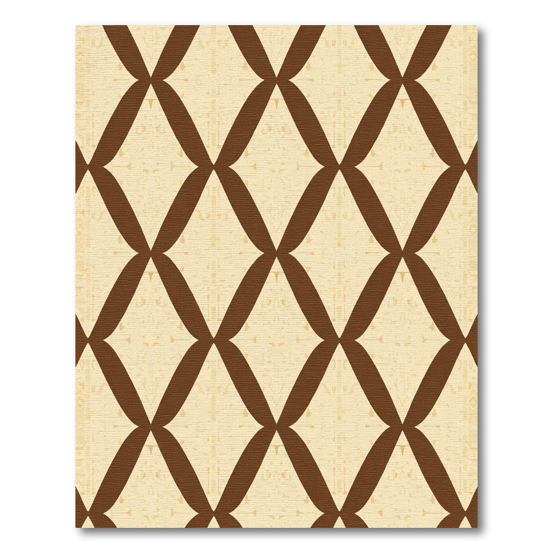 Cream Brown Lattice Geometric Rug