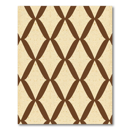 Cream Brown Lattice Geometric Rug