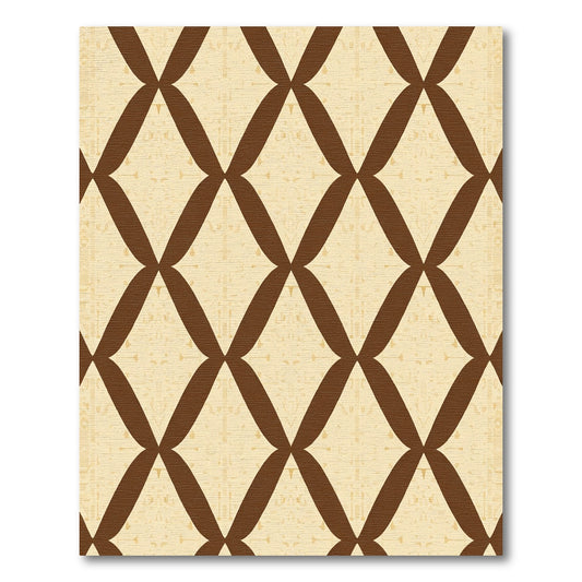 Cream Brown Lattice Geometric Rug