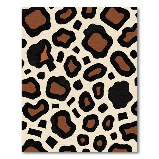 Cream Brown Black Animal Spot Rug