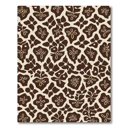 Brown Ivory Floral Cluster Arrangement Rug