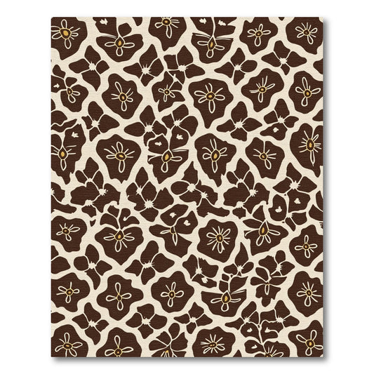 Brown Ivory Floral Cluster Arrangement Rug