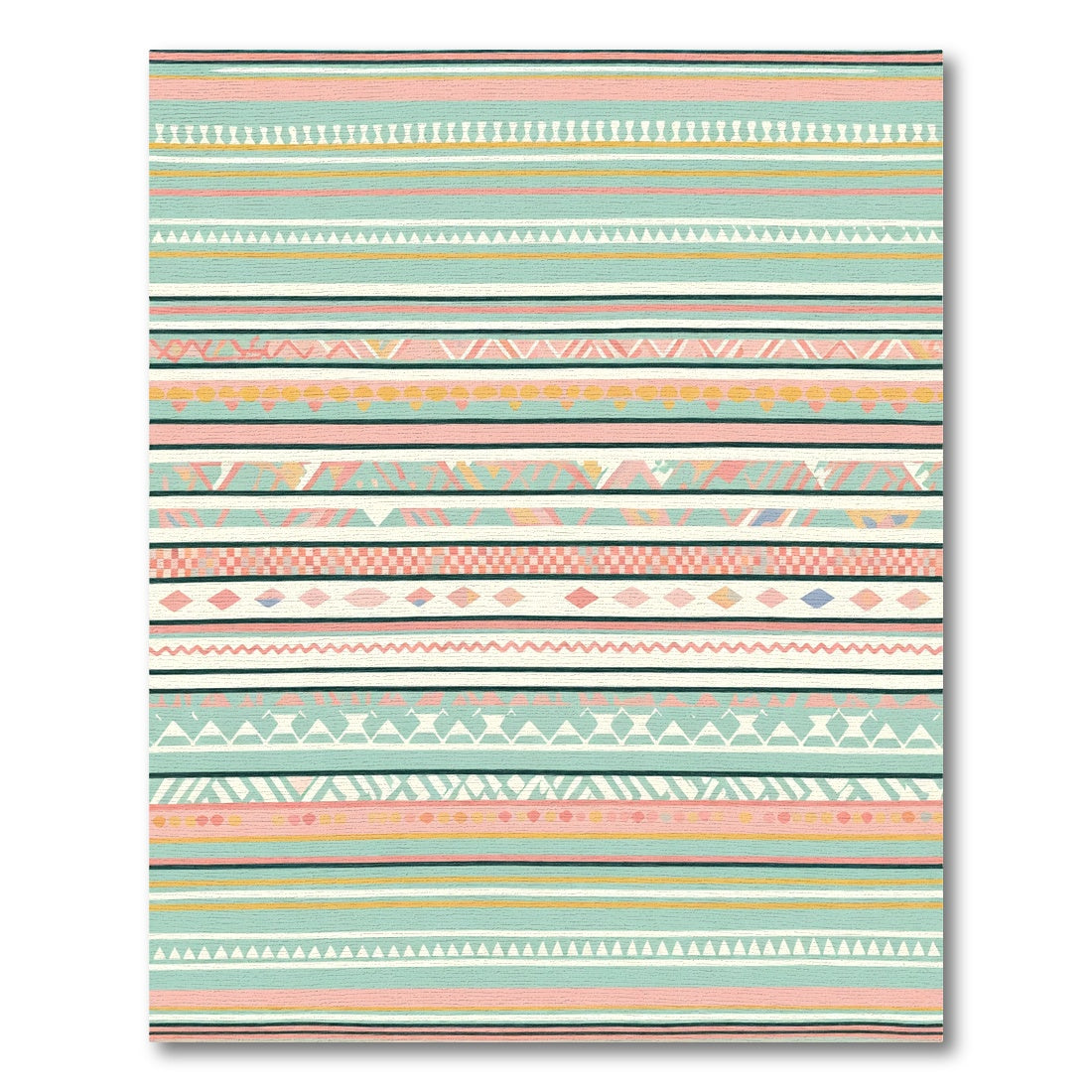 Boho Pastel Tribal Stripe Rug