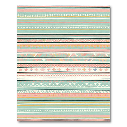 Boho Pastel Tribal Stripe Rug