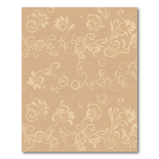 Tuscan Tan Floral Swirl Accents Rug