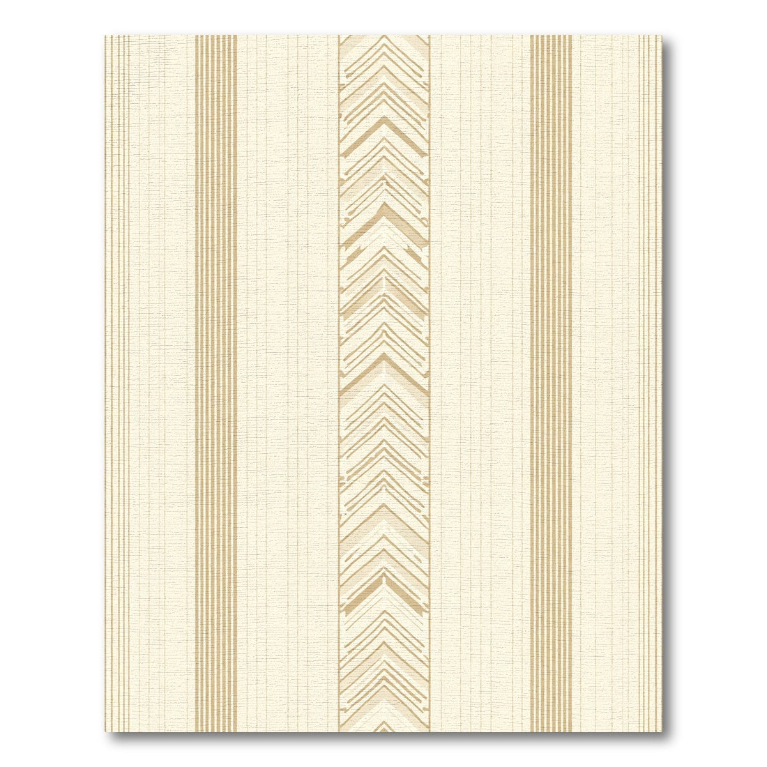 Cream Golden Chevron Stripe Rug