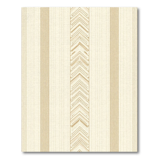 Cream Golden Chevron Stripe Rug