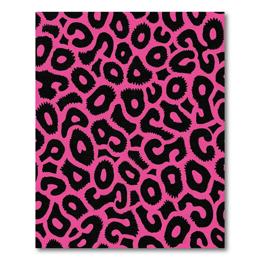 Vibrant Hot Pink Cheetah Spots Rug