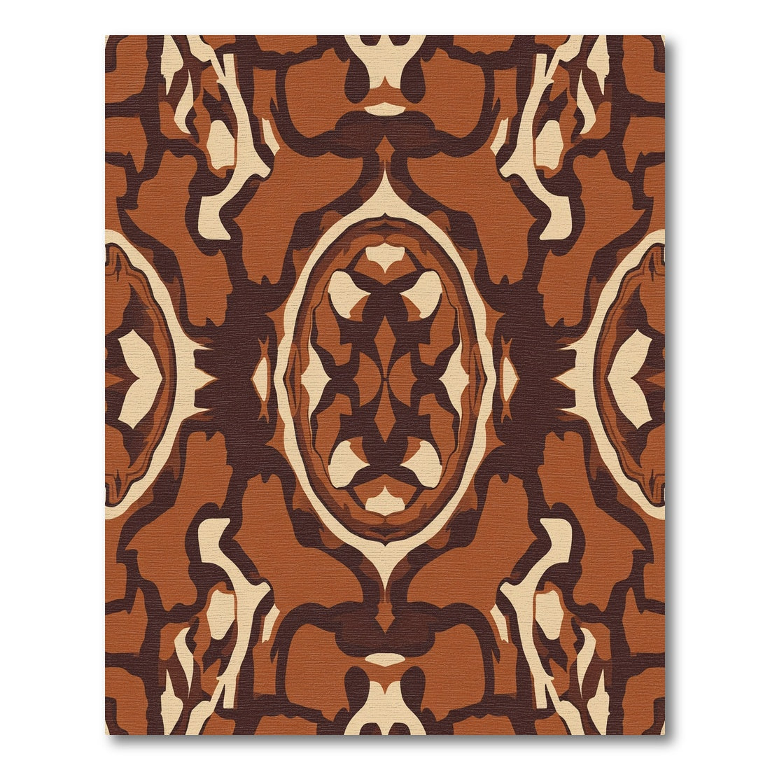 Earthy Brown Organic Abstract Medallion Rug