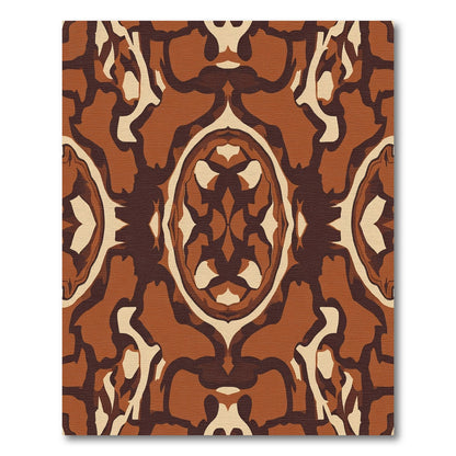 Earthy Brown Organic Abstract Medallion Rug