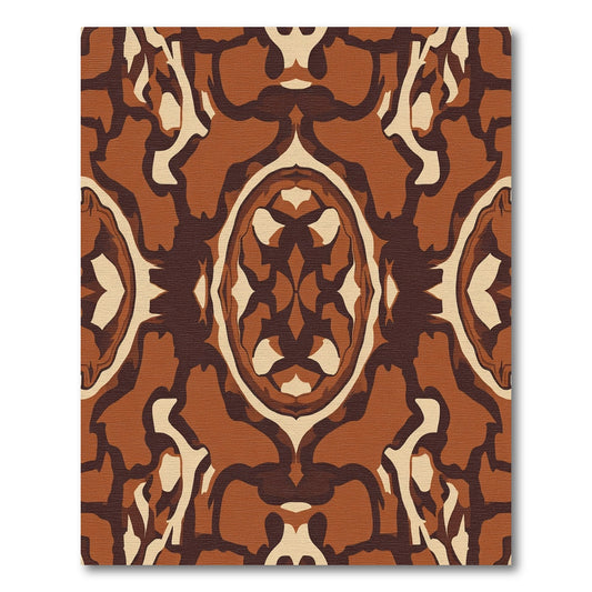 Earthy Brown Organic Abstract Medallion Rug