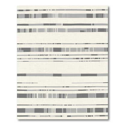 Textured Gray Stripe Abstract Rug