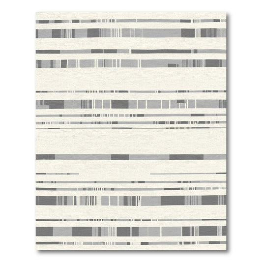Textured Gray Stripe Abstract Rug