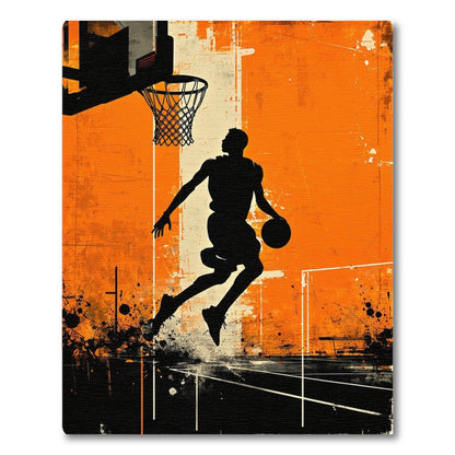 Distressed Orange Dunk Silhouette Rug
