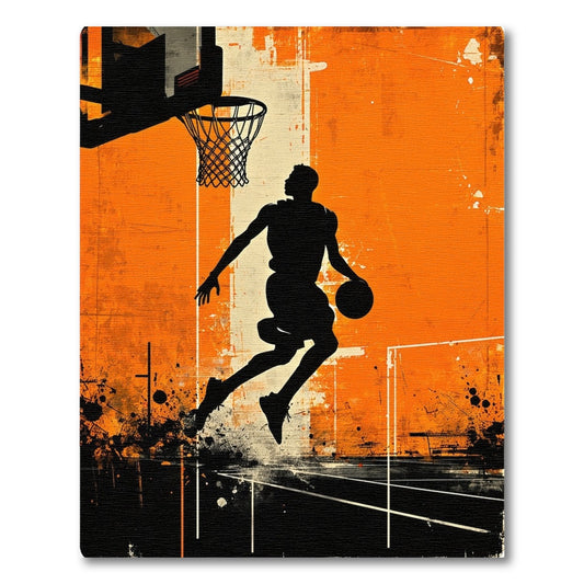 Distressed Orange Dunk Silhouette Rug