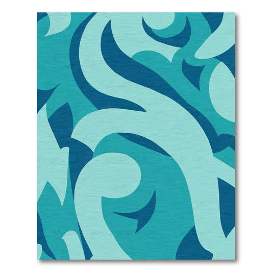 Oceanic Blue Swirl Abstract Rug
