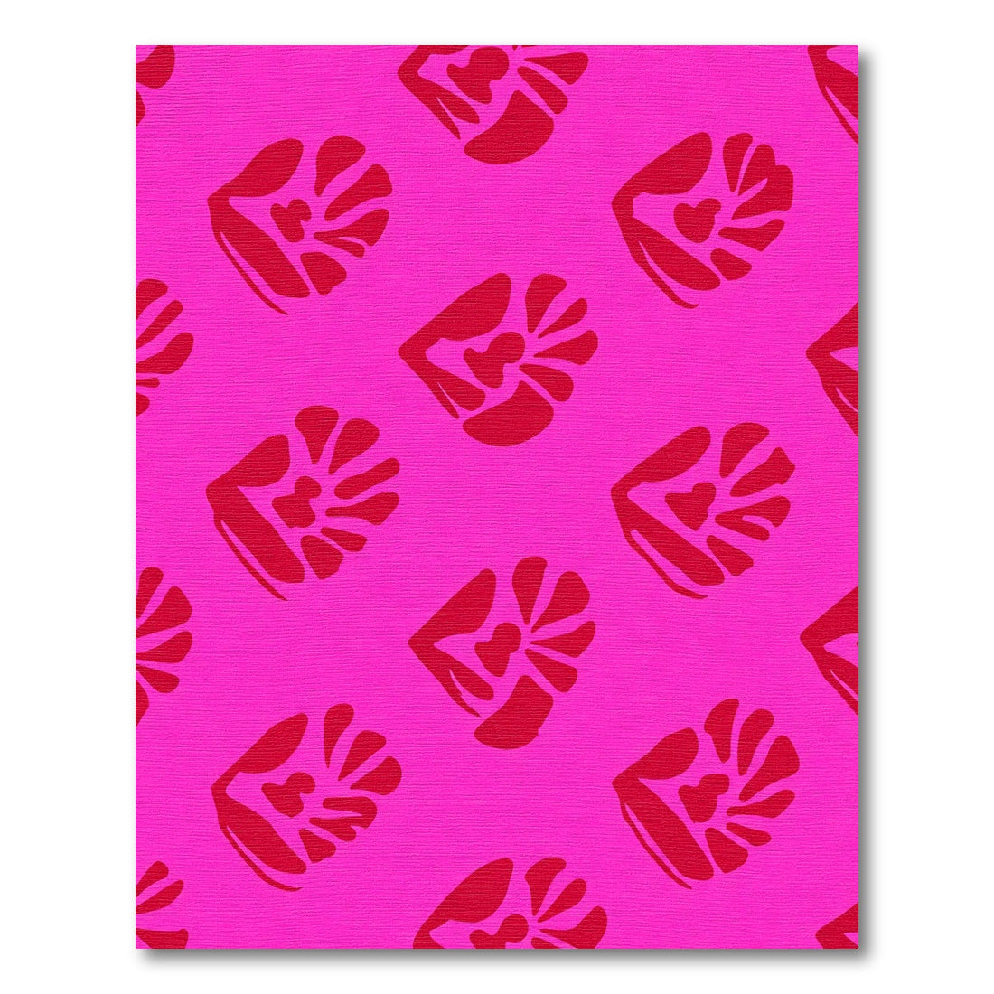 Vibrant Pink Red Floral Imprint Rug