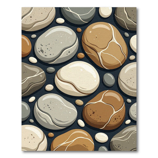 Smooth Pebbles Terracotta Gray Earth Tone Rug