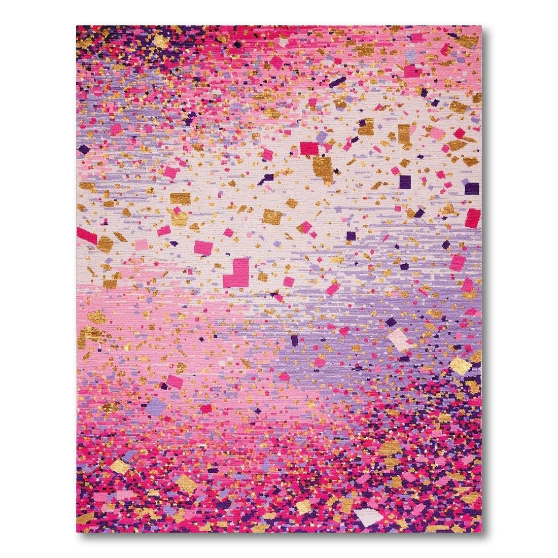 Sparkling Pink Purple Gold Confetti Rug