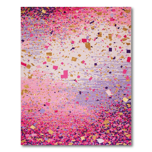 Sparkling Pink Purple Gold Confetti Rug