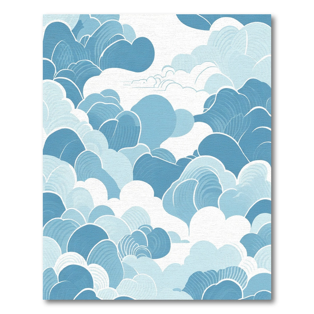 Serene Blue Sky Cloudscape Rug