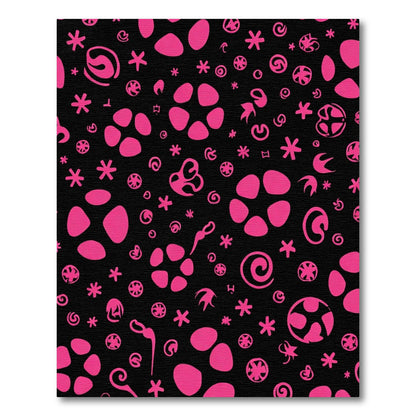 Hot Pink Whimsical Scatter Pattern Rug