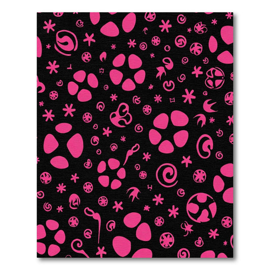 Hot Pink Whimsical Scatter Pattern Rug