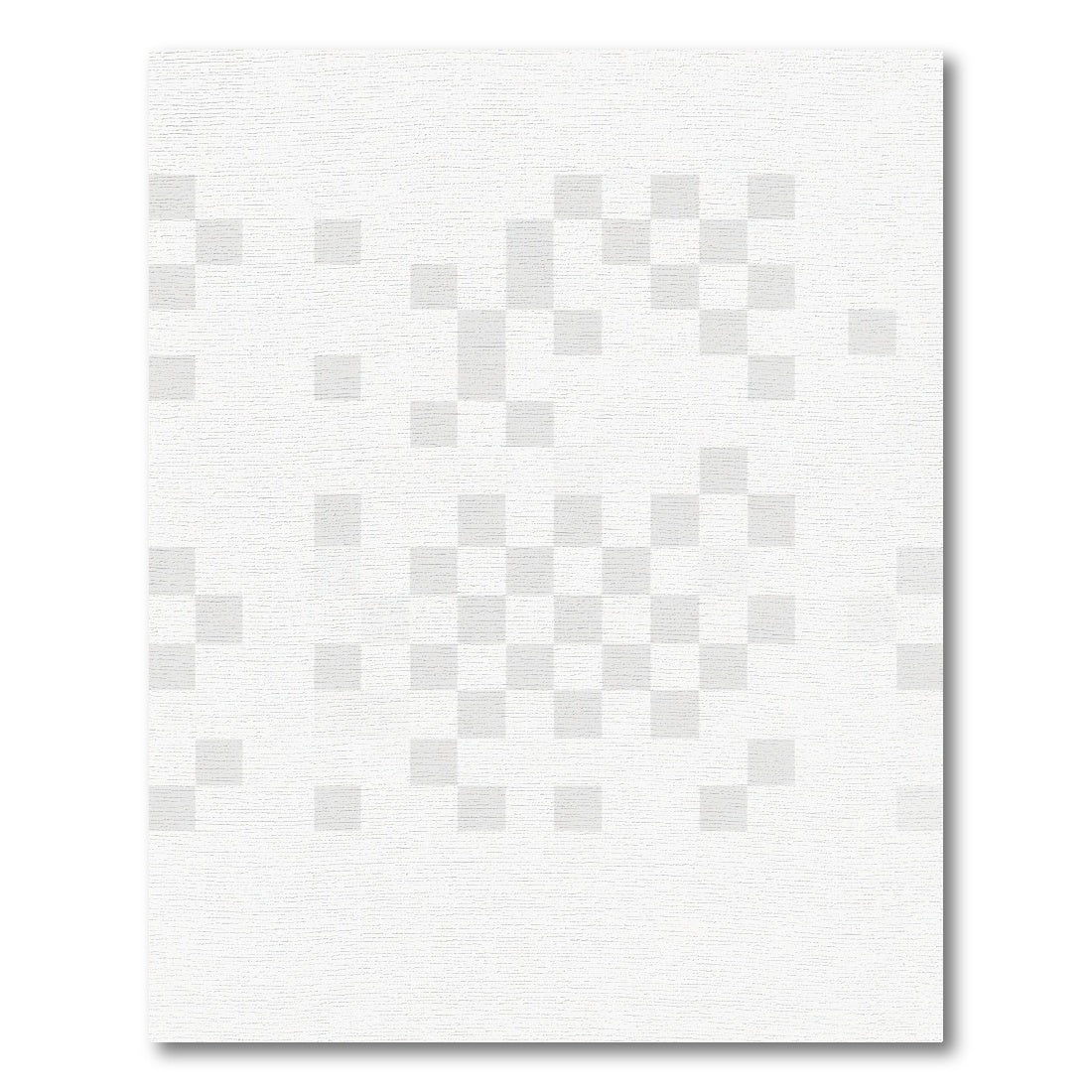 Soft Gray Pixelated Grid Rug