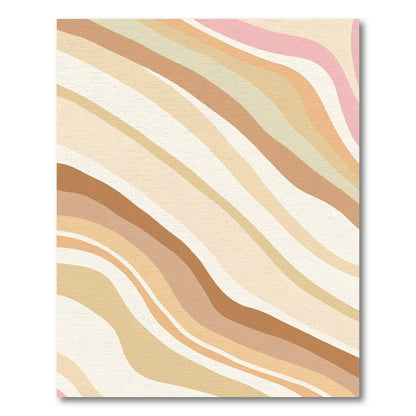 Retro Swirls Cream Tan Pink Rug