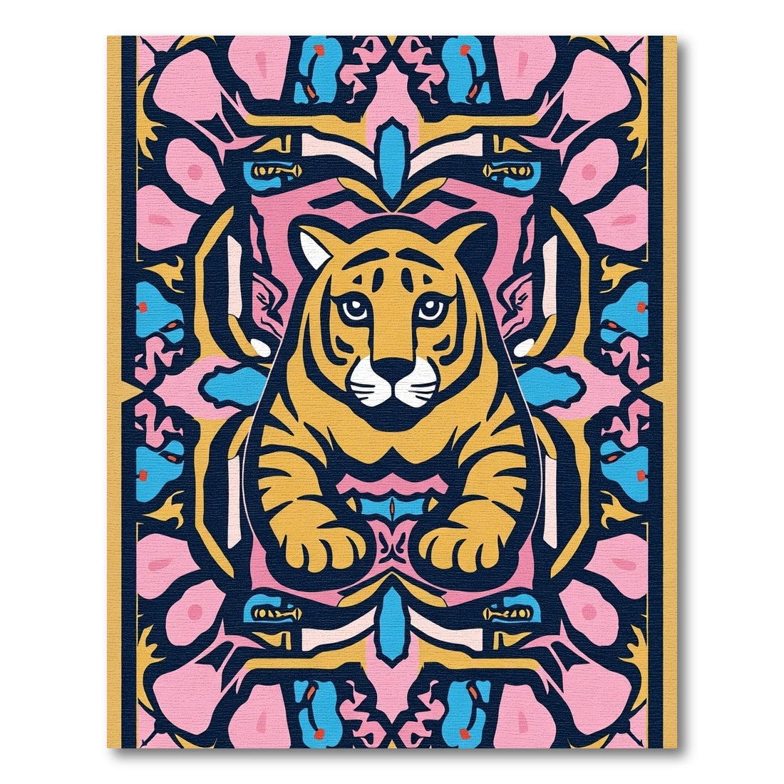 Bold Tiger Floral Mandala Composition Rug