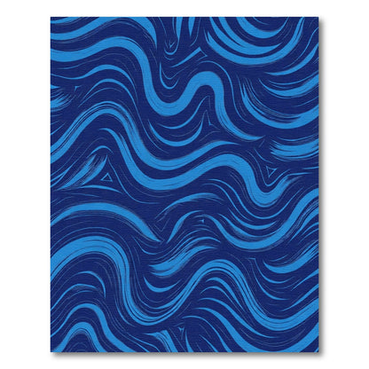 Deep Navy Flowing Abstract Swirl Rug