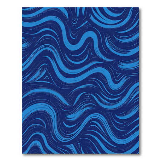 Deep Navy Flowing Abstract Swirl Rug