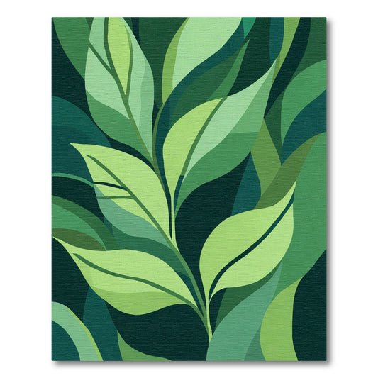 Emerald Green Abstract Foliage Rug
