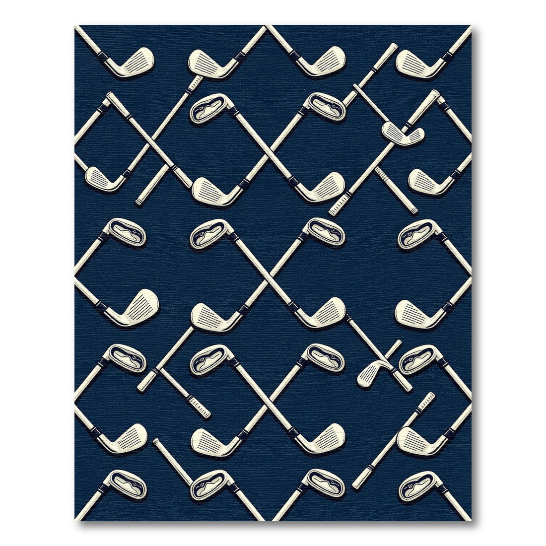 Navy Blue Crossed Golf Club Rug