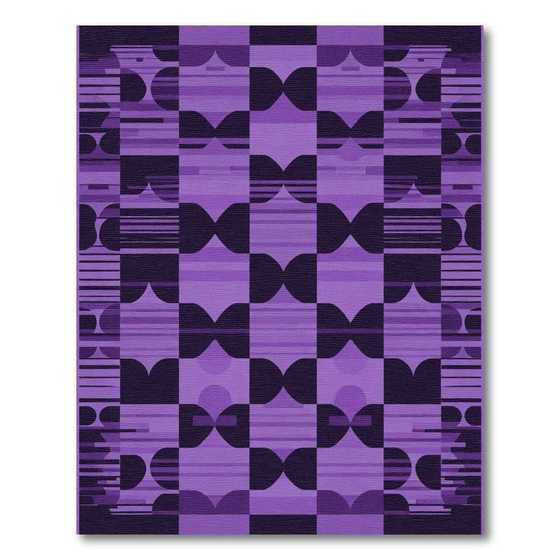 Amethyst Geometric Abstract Checkerboard Rug